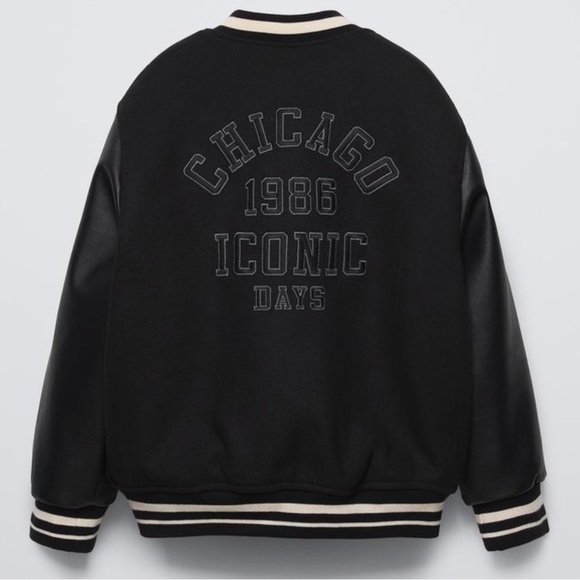 NWT Zara faux leather bomber